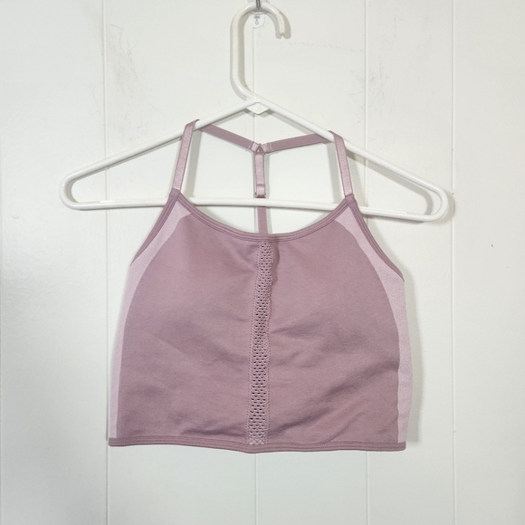 Fabletics × Demi Lovato Courtney Midi Bra Size Medium Pink Racerback - Picture 2 of 14